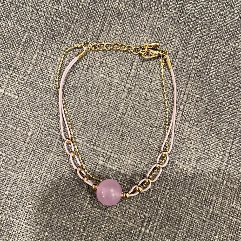 Double strand Purple/Gold Bracelet